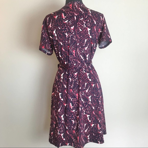 JustFab Blue & Pink Paisley Wrap Dress - Picture 3 of 7